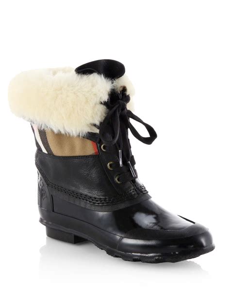 burberry lace up shearling boots|burberry boots bloomingdale's.